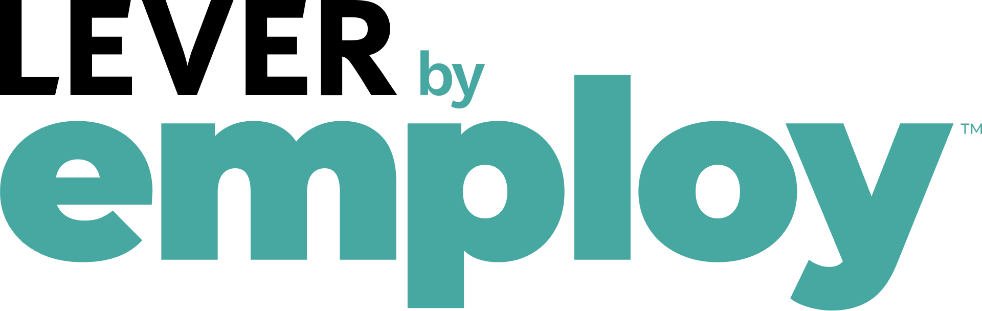 Lever by Employ Logo - Stacked in Black-Turquoise